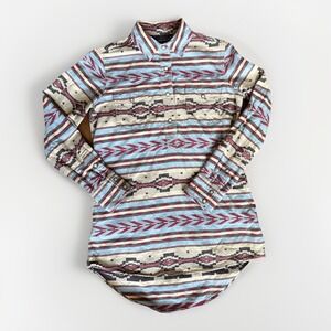 Ryan Michael Western Aztec Print Pearl Snap Small Long Sleeve